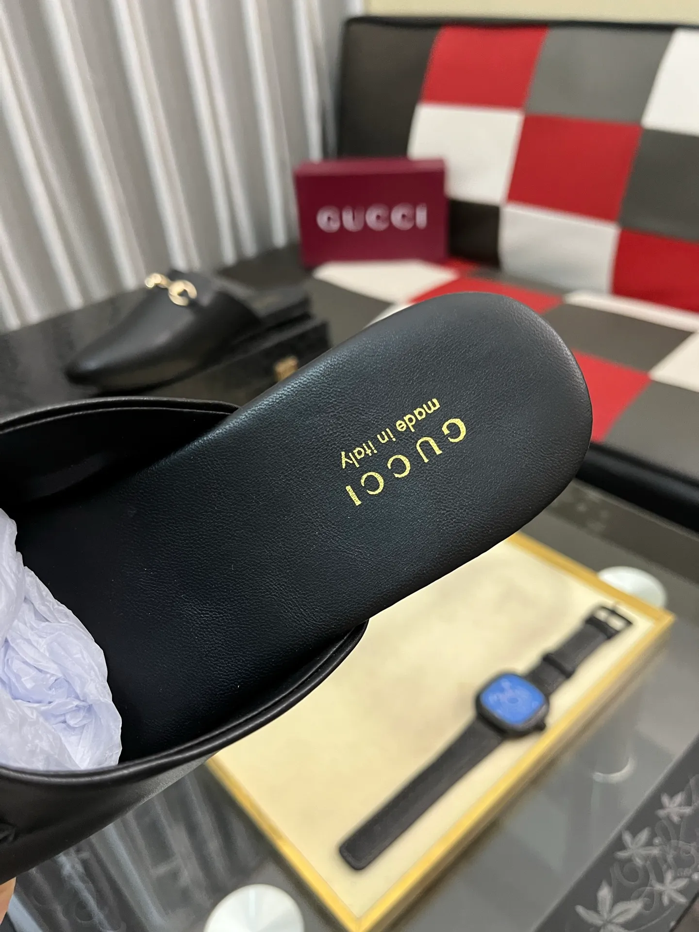 Men's shoes 💰480⌚️⌚️[Gucci] 2024 new season half-slip men's shoes, made of Italian imported first-layer frosted cowhide➕sheepskin lining, original hardware buckle, original combination wear-resistant outsole, real shot 🎬 Very comfortable on the feet, size 36-44